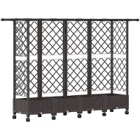 vidaXL Hochbeet mit Rankgitter und Dach Braun 202,5 x 40 x 127 cm PP