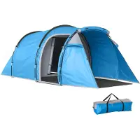 Outsunny Zelt für 2 Personen 190T Tunnelzelt Campingzelt Glasfaser Hellblau