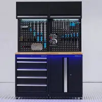 Datona Werkstatteinrichtung PREMIUM Eiche mit Schrank und Schubladen - 135 cm