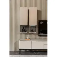 Xl Moebel Gmbh Modern Wohnwand Beige TV Board Lowboard Hängeschrank Wohnzimmer Neu