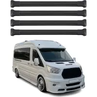 Omtec Dachträger Grundtäger für Ford Transit 2014-2025 75kg Aluminium Schwarz 4 tlg