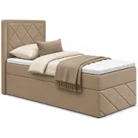 EURO-MEBLE Bett, Boxspringbett DORMI MINI 3 90x200 cm mit Bettkästen, Ohne Topper (Cappuccino: Itaka 48)