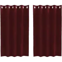 vidaXL Verdunkelungsvorhänge 2 pcs Weinrot 140 x 140 cm Samt