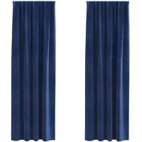 vidaXL Verdunkelungsvorhänge 2 stk. Dunkelblau 140 x 225 cm Samt