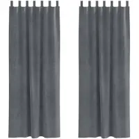 vidaXL Verdunkelungsvorhänge 2 pcs Hellgrau 140 x 260 cm Samt