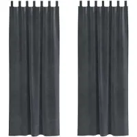 vidaXL Verdunkelungsvorhänge 2 pcs Hellgrau 140 x 225 cm Samt