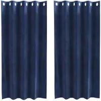 vidaXL Verdunkelungsvorhänge 2 pcs Dunkelblau 140 x 175 cm Samt