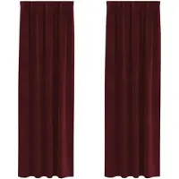 vidaXL Verdunkelungsvorhänge 2 pcs Weinrot 140 x 225 cm Samt