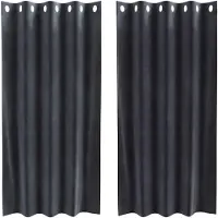 vidaXL Verdunkelungsvorhänge 2 stk. Dunkelgrau 140 x 175 cm Samt