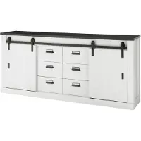 IMV Sideboard Sherwood 55 Pinie weiß anthrazit mit soft-close 201 cm