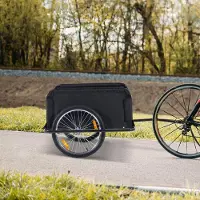 SUGIFT Fahrradanhänger klappbar, Lastenanhänger Stahl, Transportanhänger 600D Oxford, Schwarz | 84,5 x 61 x 38 cm | bis 40 kg | 20-Zoll-Reifen