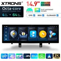 Xtrons QLB42X1EV3 14,9 Zoll Octa-Core 4+64GB Global 4G LTE Android 14 Autoradio mit Multimedia-Player und volllaminiertem 2K-IPS-Bildschirm für BMW X1 F48/X2 F39
