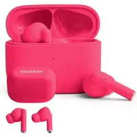 Forever COLORUM TWS Bluetooth 5.3 Kopfhörer Magenta In-Ear mit Bass Mikrofon USB-C Schnellladung Android iOS