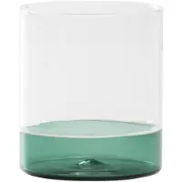Zafferano Filo Bianco 4er-Set Trinkgläser aus mundgeblasenem Borosilikatglas, klar und seegrün, Murano Incalmo Design für den täglichen Gebrauch