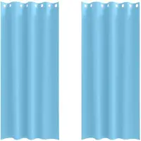 vidaXL Verdunkelungs-Vorhänge mit Ringen 2 pcs Himmelblau 260 x 140 cm