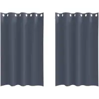 vidaXL Verdunkelungs-Vorhänge mit Ringen 2 pcs Anthrazit 175 x 140 cm