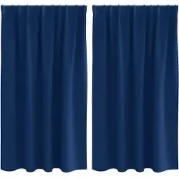 vidaXL Verdunkelungs-Vorhänge mit Ringen 2 stk. Dunkelblau Polyester
