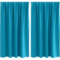 vidaXL Verdunkelungs-Vorhänge mit Ringen 2 pcs Türkis 140 x 140 cm