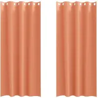 vidaXL Verdunkelungs-Vorhänge mit Ringen 2 stk. Terrakotta Polyester