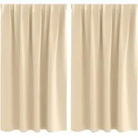vidaXL Verdunkelungs-Vorhänge mit Ringen 2 pcs Creme 140 x 140 cm