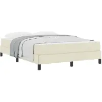vidaXL Bettrahmen mit Matratze Creme 140 x 190 cm Stoff