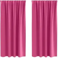 vidaXL Verdunkelungs-Vorhänge mit Ringen 2 stk. Helles Pink Polyester