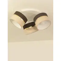 Licht-Erlebnisse Spot Metall Stoff verstellbar B: 45 cm Weiß Braun Ecru E27 3-flammig Modern Strahler