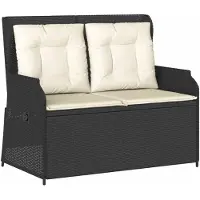 vidaXL Gartenbank Schwarz Poly-Rattan