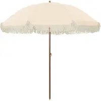 vidaXL Strandparasol Gelb und Weiß 205 x 205 x 210 cm