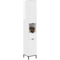 vidaXL Badezimmerschrank Hochglanz Weiß 31,5 x 33 x 190 cm