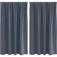 vidaXL Verdunkelungs-Vorhänge mit Ringen 2 pcs Anthrazit 140 x 140 cm