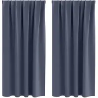 vidaXL Verdunkelungs-Vorhänge mit Ringen 2 stk. Anthrazit 175 x 140 cm