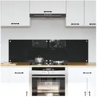 vidaXL Küchenrückwand 2 pcs Schwarz 70 x 40 cm Gehärtetes Glas