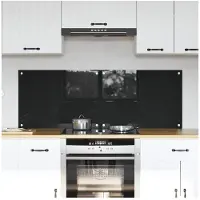 vidaXL Küchenrückwand 2 stk. Schwarz 70 x 50 cm Gehärtetes Glas
