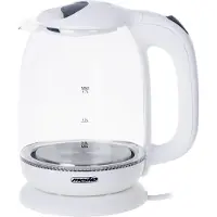 Mesko Home MS_1302W, 1,7 l, 2200 W, Transparent, Weiß, Glas, Wasserstandsanzeige, Überhitzungsschutz