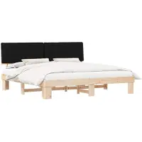 vidaXL Bettgestell mit gepolstertem Kopfteil Schwarz 200 x 200 cm