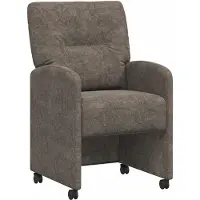vidaXL Esszimmerstühle mit Rollen 2 pcs Dunkelgrau 57 x 67 x 95 cm