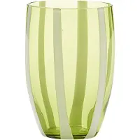 Zafferano Set aus 6 mundgeblasenen Glasbechern in Apfelgrün, handgefertigt für einen eleganten und modernen Tisch