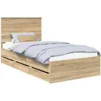 vidaXL Bettrahmen Sonoma-Eiche 100 x 200 cm Ingenieurs Holz