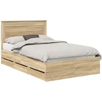 vidaXL Bettrahmen Sonoma-Eiche 120 x 190 cm Ingenieurs Holz