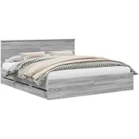 vidaXL Bettrahmen Graues Sonoma 180 x 200 cm Ingenieurs Holz