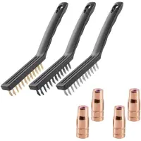 Stahlwerk 4er Set Fülldrahtdüsen AK14/MB14/AK15/MB15 drei Drahtbürsten Set
