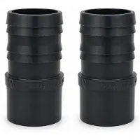 Haf 2x PVC Druckschlauchtülle mit 63mm x 63mm | Schlauchtülle x Klebestutzen | Schlauchverbinder aus grauem PVC-U | PN16 für Pool und Teich