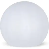 Licht-Erlebnisse LED Kugelleuchte Solar + Dimmer Fernbedienung Farbwechsler RGBW Ø 30 cm rund Weiß IP65 Außenleuchte Terrasse Gartenlampe