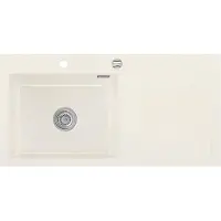 SYSTEMCERAM Spüle KeraDomo MERA 100 SL in MAGNOLIE Becken links mit Excenterbedienung