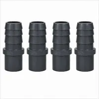 Haf 4x PVC Druckschlauchtülle mit 50mm x 50mm | Schlauchtülle x Klebestutzen | Schlauchverbinder aus grauem PVC-U | PN16 für Pool und Teich