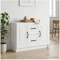 vidaXL Sideboard Weiß 89 x 34,5 x 57 cm Holzwerkstoff