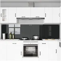 vidaXL Küchenrückwand 2 stk. Schwarz 120 x 60 cm Gehärtetes Glas