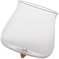 Zafferano Pirolo-Trinkgläser-Set (6er-Set) aus bernsteinfarbenem Borosilikatglas, originelles Design inspiriert vom Kreisel, elegante Tischdekoration