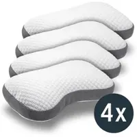 Sleezzz 4 x Premium Viskoelastik Kontur Kissen Schmetterling 36 x 60 cm mit hautsympathischem Doppeltuch-Bezug